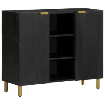 ARDEBO.de - Sideboard Schwarz 90x35x75 cm Holzwerkstoff