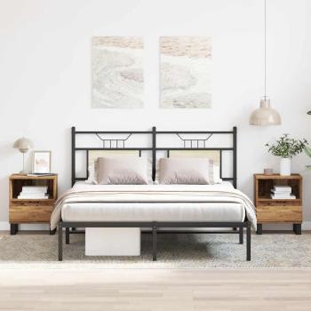 ARDEBO.de - Nachttische 2 Stk. Altholz-Optik 40x35x50 cm Holzwerkstoff