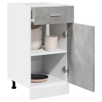 ARDEBO.de - Schubunterschrank Betongrau 40x46x81,5 cm Holzwerkstoff