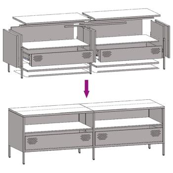 TV-Schrank Senfgelb 135x39x43,5 cm Kaltgewalzter Stahl