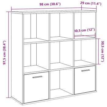 Bücherschrank Artisan-Eiche 98x29x97,5 cm Holzwerkstoff