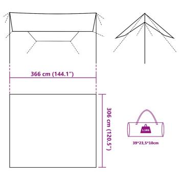 Tarp Olivgrün 366x306 cm Wasserdicht