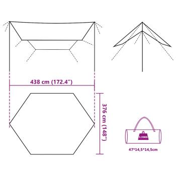 Tarp Olivgrün 438x376x212 cm Wasserdicht
