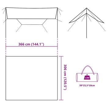 Tarp Tarnmuster 366x306 cm Wasserdicht