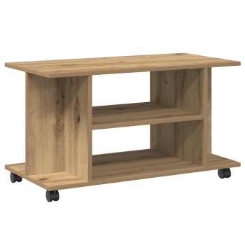 TV-Regal mit Rollen Artisan-Eiche 80x40x45 cm Holzwerkstoff