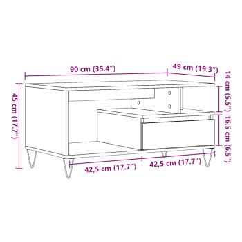 Couchtisch Altholz-Optik 90x49x45 cm Holzwerkstoff