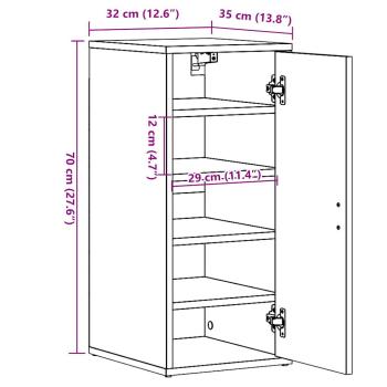 Schuhschrank Artisan-Eiche 32x35x70 cm Holzwerkstoff
