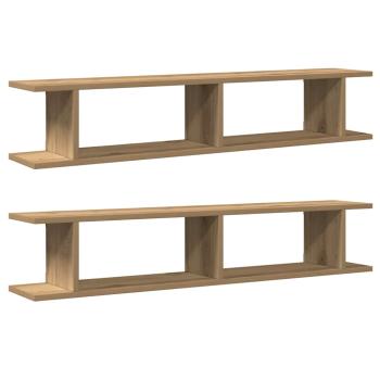 Wandregale 2 Stk. Artisan-Eiche 105x18x20 cm Holzwerkstoff