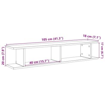 Wandregale 2 Stk. Artisan-Eiche 105x18x20 cm Holzwerkstoff