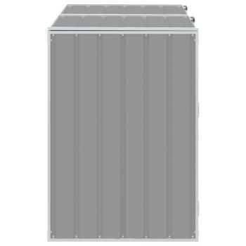 Mülltonnenbox für 2 Tonnen Grau 144x81x113 cm Stahl