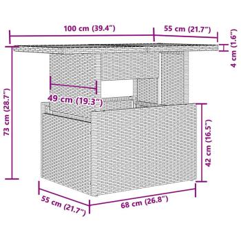 9-tlg. Garten-Sofagarnitur mit Kissen Braun Poly Rattan