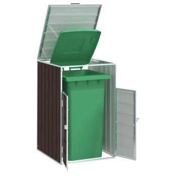 ARDEBO.de - Mülltonnenbox für 1 Tonne Braun 72x81x115 cm Stahl