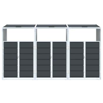 Mülltonnenbox für 3 Tonnen Anthrazit 216x81x115 cm Stahl