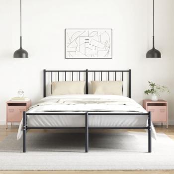 Nachttische 2 Stk. Rosa 35x39x43,5 cm Stahl