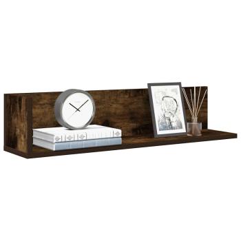 ARDEBO.de - Wandregale 2 Stk. Räuchereiche 75x16,5x16,5 cm Holzwerkstoff