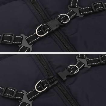 Hundemantel mit Geschirr Wasserdicht Marineblau 6XL