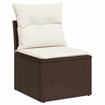 ARDEBO.de - 10-tlg. Garten-Sofagarnitur mit Kissen Braun Poly Rattan