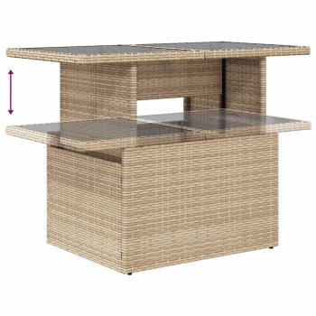 ARDEBO.de - 8-tlg. Garten-Sofagarnitur mit Kissen Beige Poly Rattan