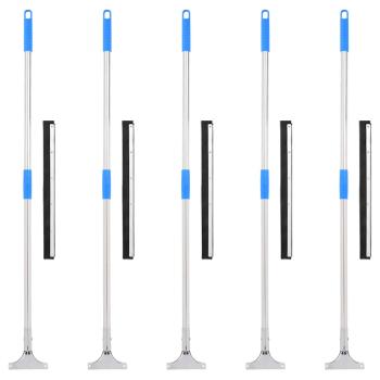 ARDEBO.de - Wasserschieber mit Stielen 5 Stk. 45,5x119,5 cm Stahl und Gummi