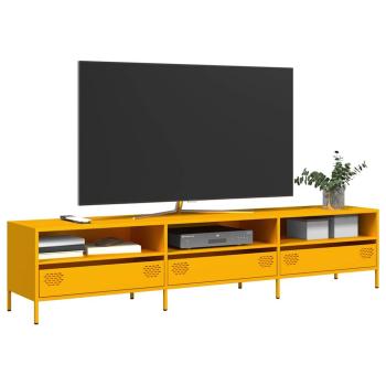 ARDEBO.de - TV-Schrank Senfgelb 202x39x43,5 cm Kaltgewalzter Stahl