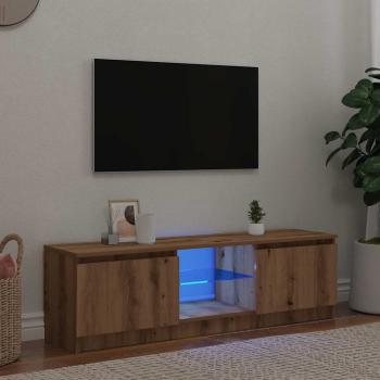 ARDEBO.de - TV-Schrank mit LED-Leuchten Artisan-Eiche 140x40x35,5 cm