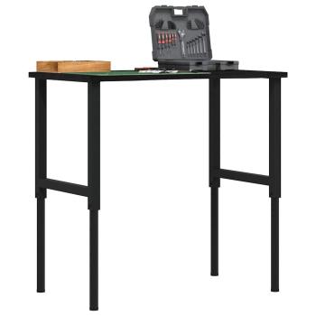 ARDEBO.de - Werkbank Dunkelbraun 100x60x(71,5-98) cm Massivholz Eiche
