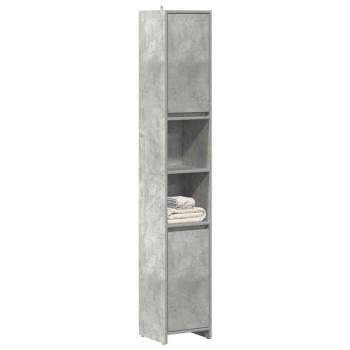 ARDEBO.de - Badezimmerschrank Betongrau 30x30x183,5 cm Holzwerkstoff