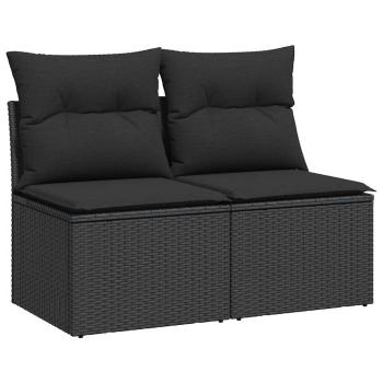 4-tlg. Garten-Sofagarnitur mit Kissen Schwarz Poly Rattan