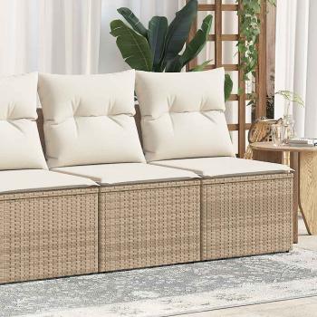 ARDEBO.de - 4-tlg. Garten-Sofagarnitur mit Kissen Beige Poly Rattan Akazie