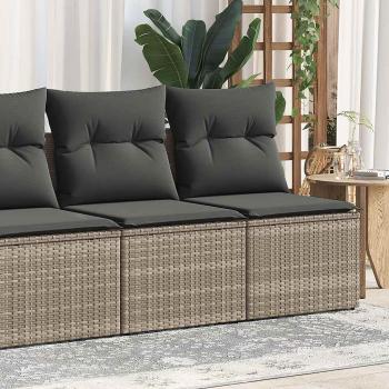 ARDEBO.de - 4-tlg. Garten-Sofagarnitur mit Kissen Grau Poly Rattan Akazie