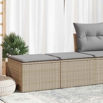 ARDEBO.de - 2-tlg. Garten-Sofagarnitur mit Kissen Beige Poly Rattan Akazie