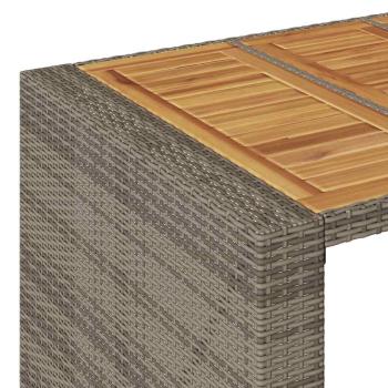ARDEBO.de - 5-tlg. Gartenbar-Set ohne Kissen Grau Poly Rattan Akazie