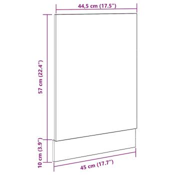 Geschirrspülerblende Betongrau 45x3x67 cm