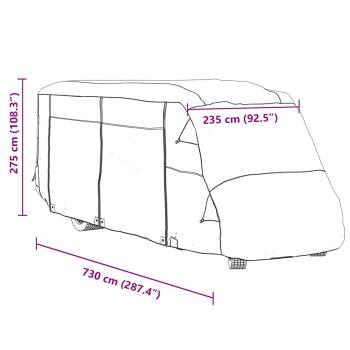 Schutzhülle für Wohnmobil Grau 730x235x275 cm Vliesstoff