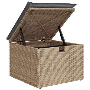 ARDEBO.de - 6-tlg. Garten-Sofagarnitur mit Kissen Beige Poly Rattan