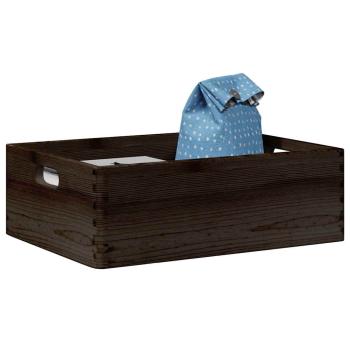 ARDEBO.de - Holzkiste mit Griffen Schwarz 40x30x13 cm Massivholz Kiefer