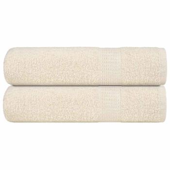 ARDEBO.de - Badetücher 2 Stk. Creme 100x150 cm 360 g/m² 100% Baumwolle