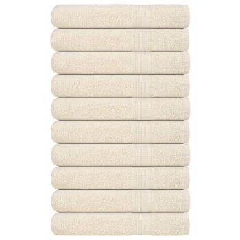 ARDEBO.de - Handtücher 10 Stk. Creme 100x200 cm 360 g/m² 100% Baumwolle
