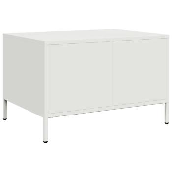 Couchtisch Weiß 68,5x50x43,5 cm Kaltgewalzter Stahl