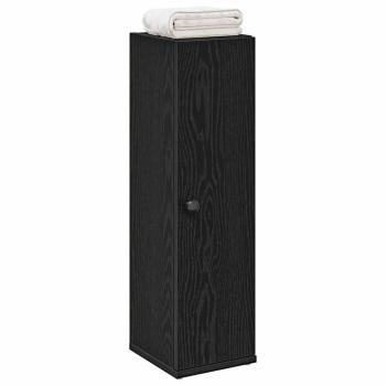 ARDEBO.de - Badezimmerschrank mit Rollenhalter Schwarz 20,5x22x72 cm