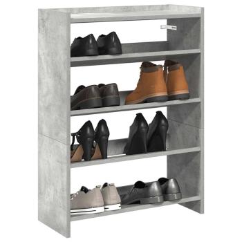 ARDEBO.de - Schuhregal Betongrau 80x25x61,5 cm Holzwerkstoff