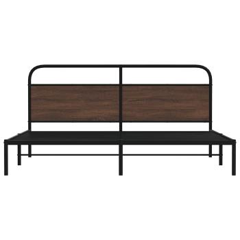 Metallbett ohne Matratze Braun Eichen-Optik 180x200 cm