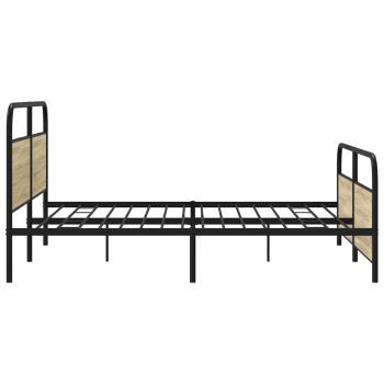 Metallbett ohne Matratze Sonoma-Eiche 193x203 cm
