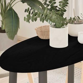 ARDEBO.de - Tischplatte Dunkelbraun 80x40x2 cm Massivholz Eiche Oval