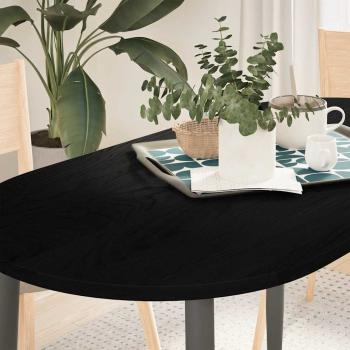 ARDEBO.de - Tischplatte Dunkelbraun 120x60x2 cm Massivholz Eiche Oval