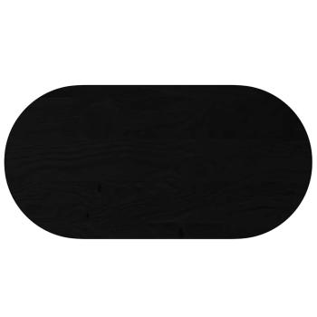 Tischplatte Dunkelbraun 120x60x2 cm Massivholz Eiche Oval