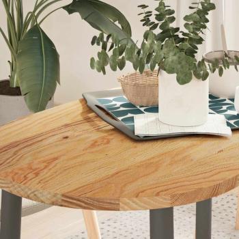 ARDEBO.de - Tischplatte Hellbraun 100x50x2 cm Massivholz Eiche Oval