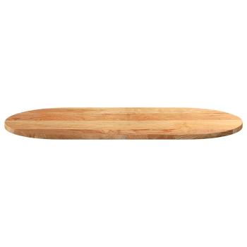 Tischplatte Hellbraun 100x50x2 cm Massivholz Eiche Oval