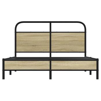 Bettgestell ohne Matratze 135x190 cm Sonoma-Eiche Holzwerkstoff