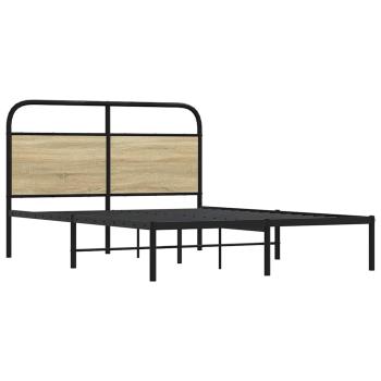 ARDEBO.de - Bettgestell ohne Matratze 135x190 cm Sonoma-Eiche Holzwerkstoff